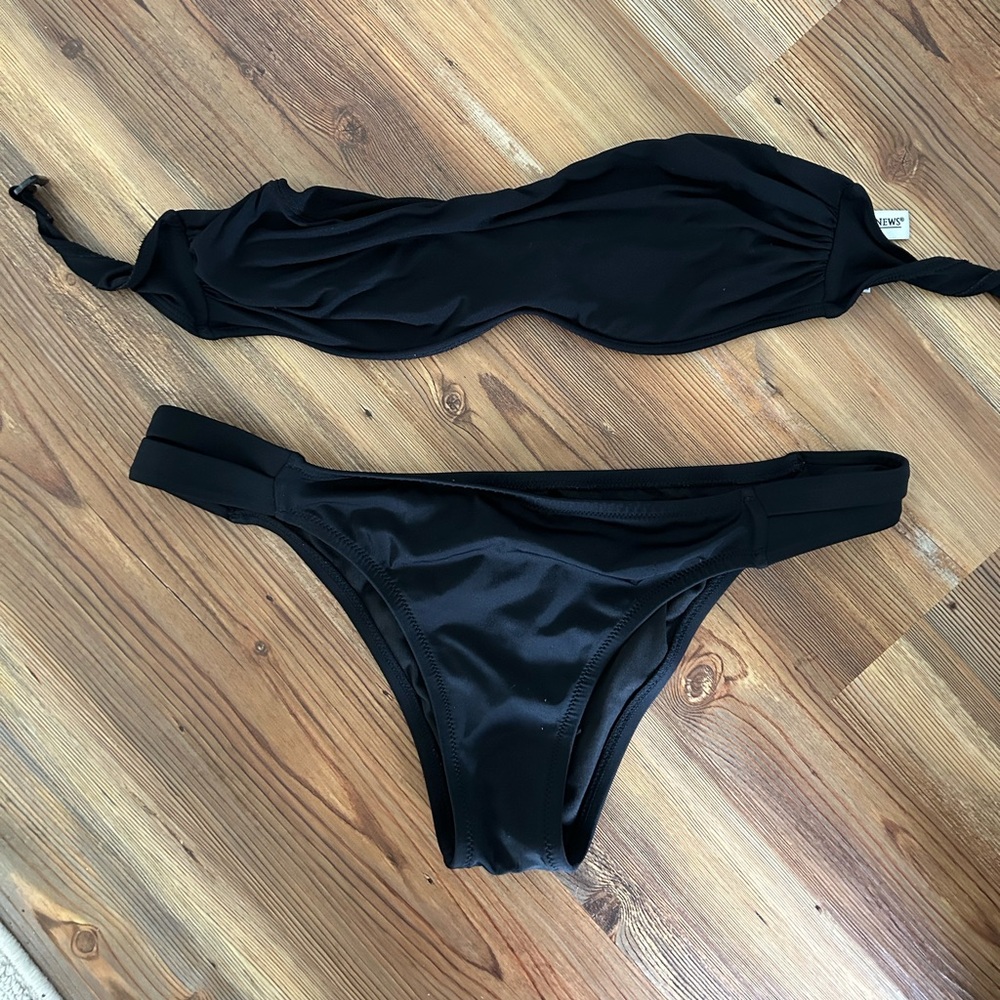 Black strapless Bikini Set